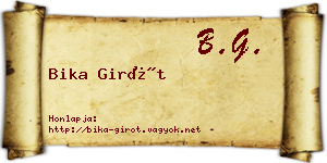 Bika Girót névjegykártya
